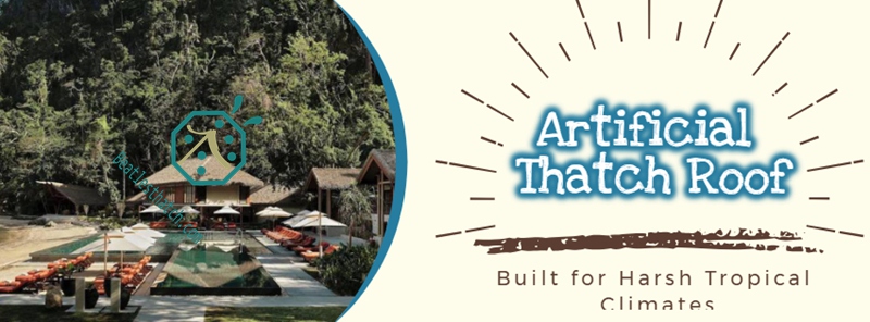 Beautiful Artificial Palapa Thatch Roof Project in Mountain Area in Europe