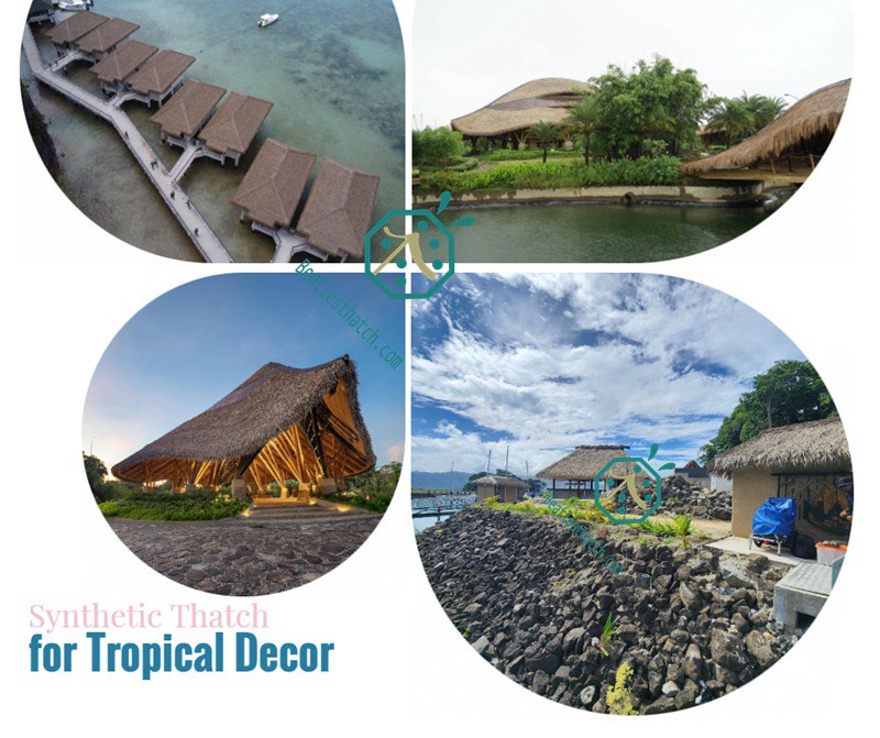 Artificial Thatch Roof Tiles for Palapa Structures Construction in Waterfront Area
