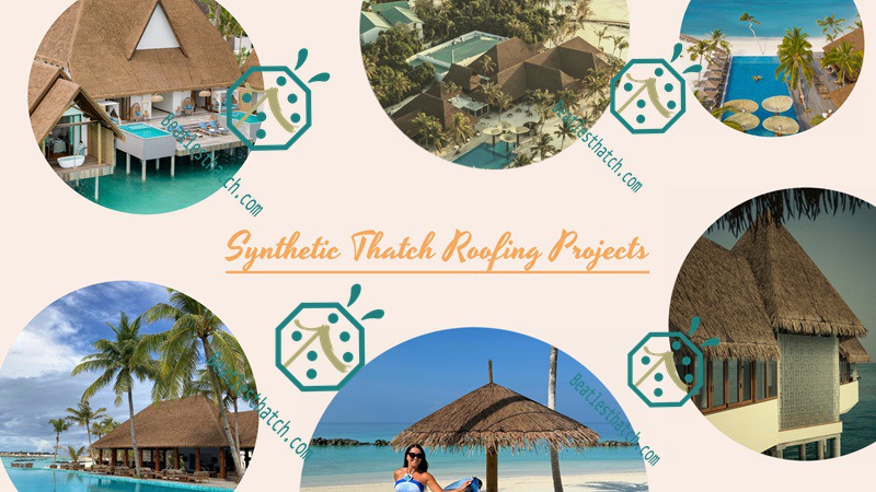 Synthetic Attap Thatch Roof Panels for Scenic Spot Sunshade Pavilion Buildings