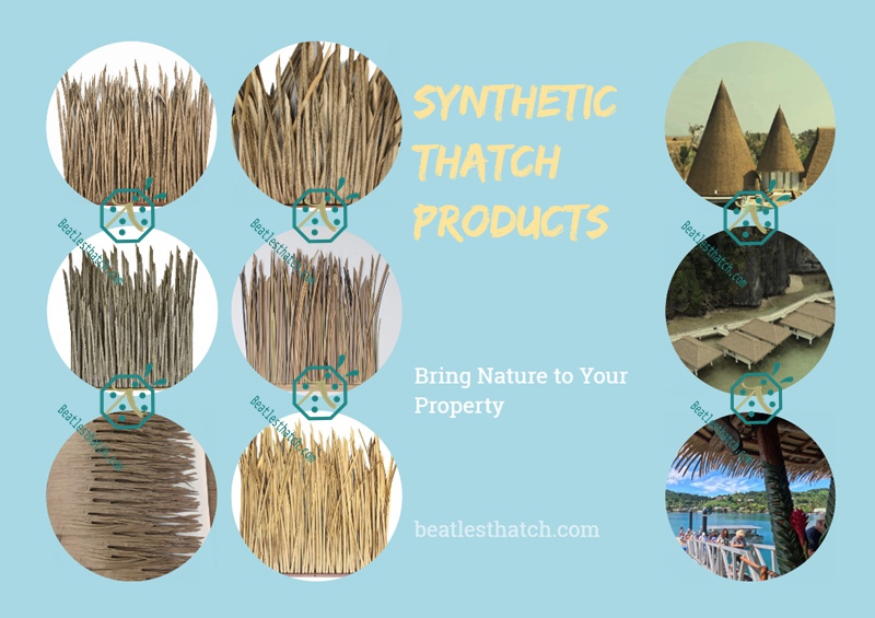Plastic grass thatch roof product for tropical theme escape hotel design Plastic grass thatch roof product for tropical theme escape hotel design