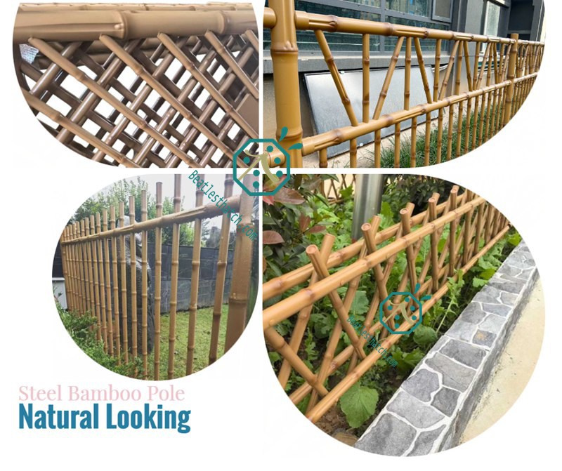 Garden or park landscape decoration steel bamboo fence screening poles