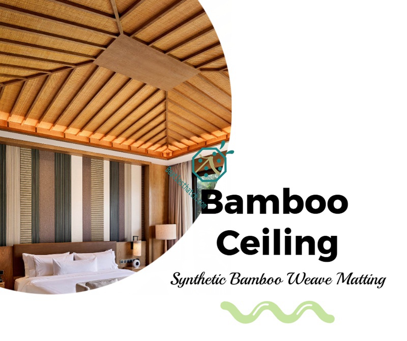 Synthetic Bamboo Herringbone Weave Panel For Tree Hut House Interior Wall And Ceiling Decoration Synthetic Bamboo Herringbone Weave Panel For Tree Hut House Interior Wall And Ceiling Decoration