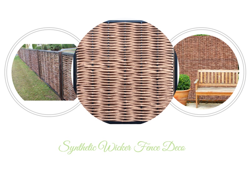 Framed plastic wicker willow hurdle fencing