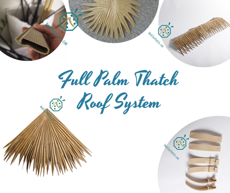 Synthetic Aloha Palm Thatch Roof With Full Accessories
