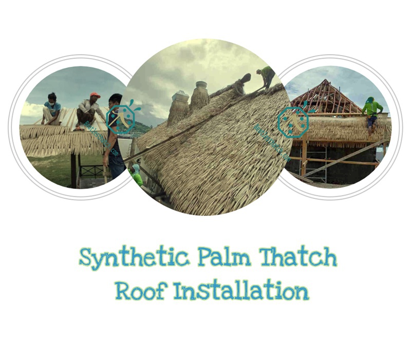 Installation steps for synthetic palm leaf thatch roof panels Installation steps for synthetic palm leaf thatch roof panels