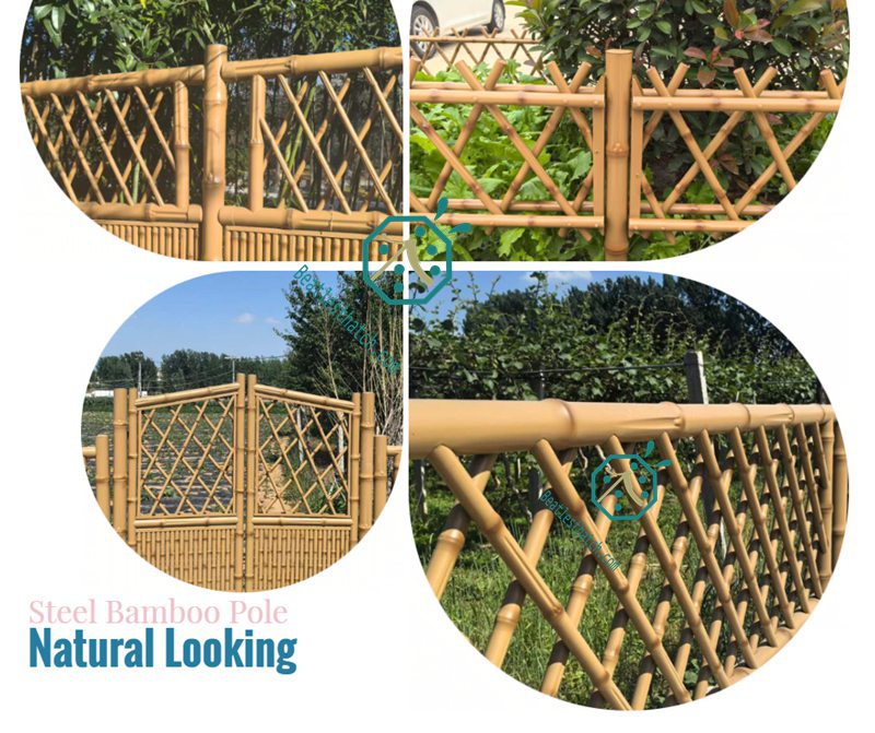 Iron Bamboo Stick Garden Fence In Public Park Iron Bamboo Stick Garden Fence In Public Park