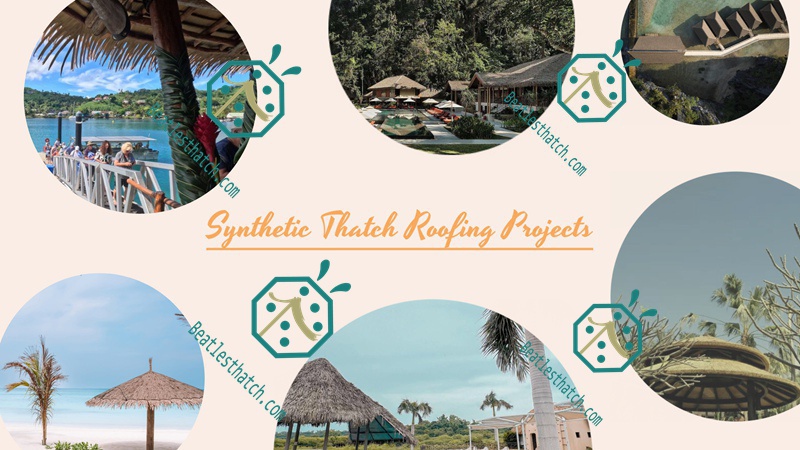 Durable artificial thatch roof tiles for beach tiki hut construction Durable artificial thatch roof tiles for beach tiki hut construction
