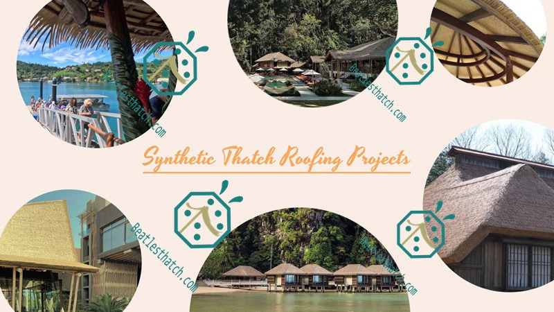 Artificial Thatch Roof Panels For Gable thatch roof, Shed thatch roof, Hip thatched roof, Flat thatched house, Gambrel thatch roof, Mansard thatch roof
