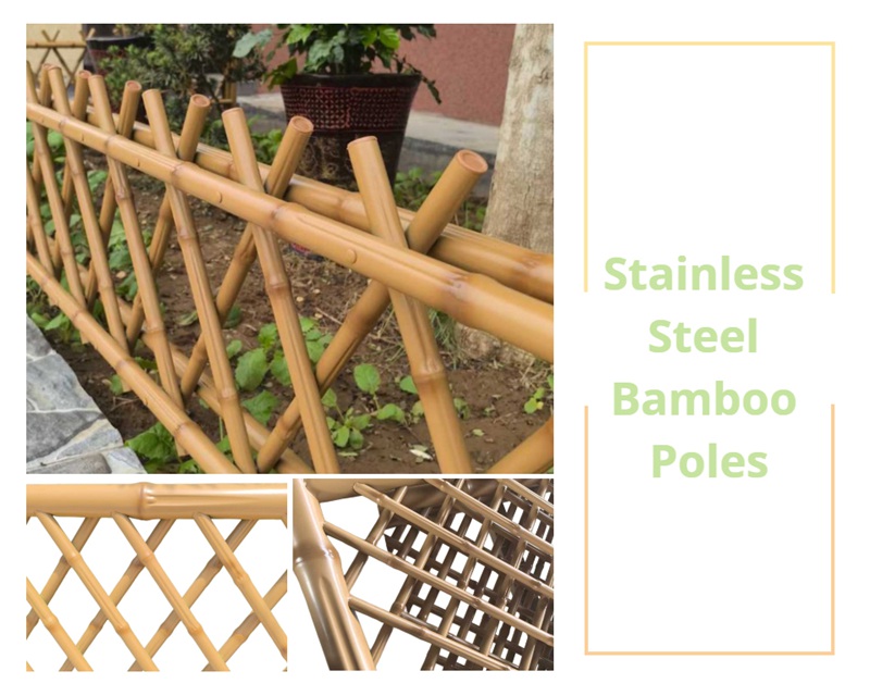 Garden or park landscape decoration steel bamboo fence screening poles Garden or park landscape decoration steel bamboo fence screening poles