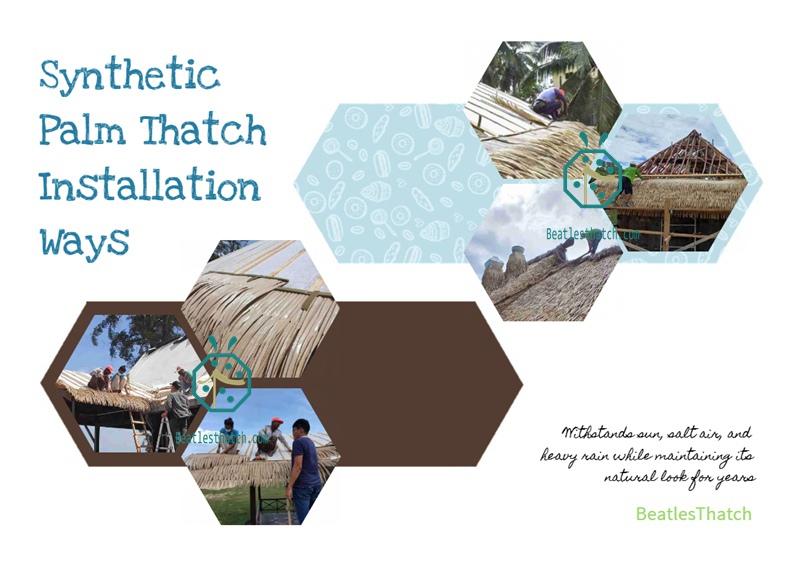 Installation of Synthetic Aloha Palm Thatch Roof With Accessories Installation of Synthetic Aloha Palm Thatch Roof With Accessories