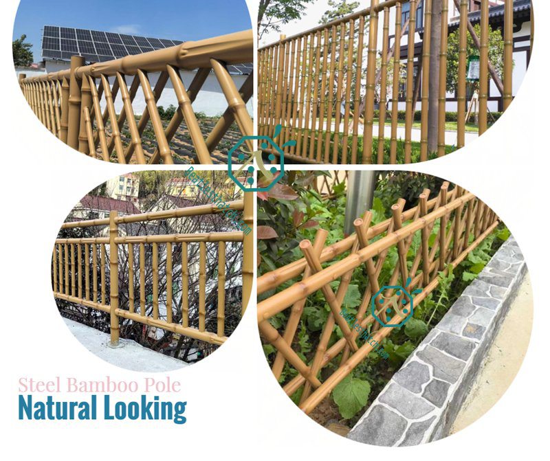 Garden or park landscape decoration steel bamboo fence screening poles Garden or park landscape decoration steel bamboo fence screening poles