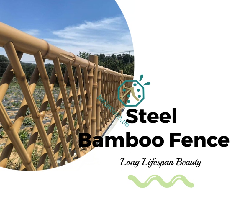 Steel bamboo stick garden fence ideas for park decoration Steel bamboo stick garden fence ideas for park decoration