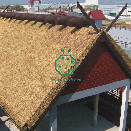 Sunshade Terrace Plastic Raffia Palm Leaf Thatch Roofing