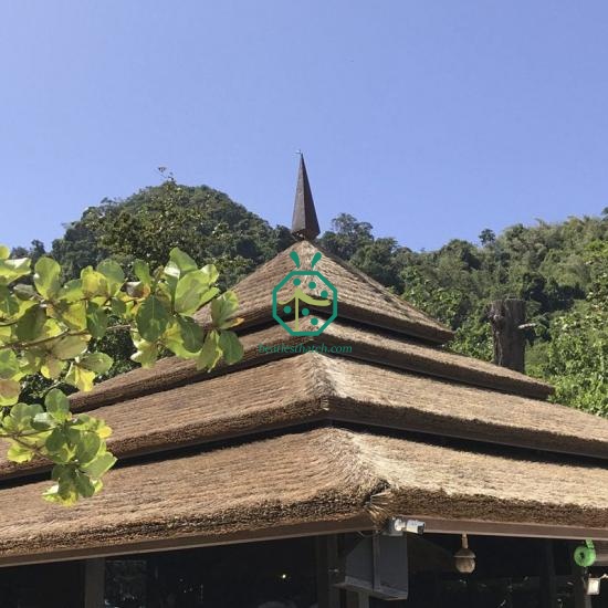 Log cabin reed thatch roof