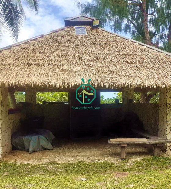 Vanuatu Beachfront Safari Park Artificial Thatch Roofing Project