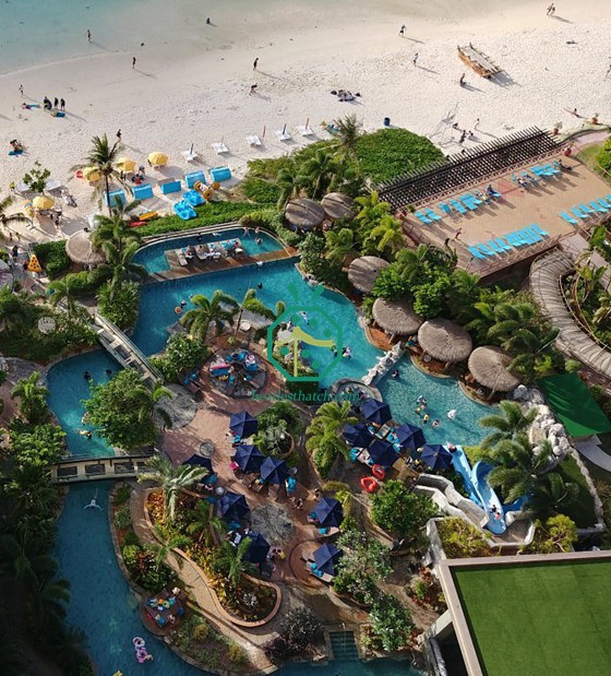 Guam Dusit Hotel Swimming Pool Artificial Thatch Roof Project