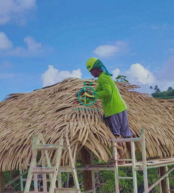 Plastic Palm Leaf Thatch Roof Materials Used for Fiji Hotel Projects