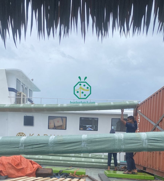 2679 Meters of Plastic Bamboo Poles Delivered for Maldives Resort Fencing Decoration