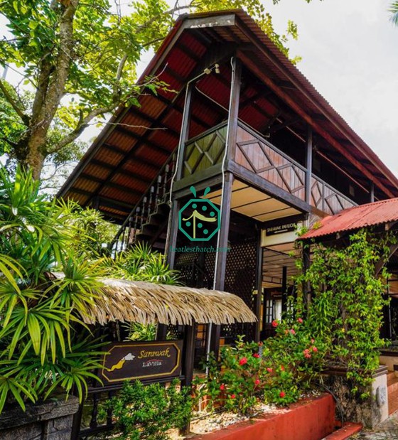 Synthetic Palm Thatch Roof For Malaysia Villa Resort