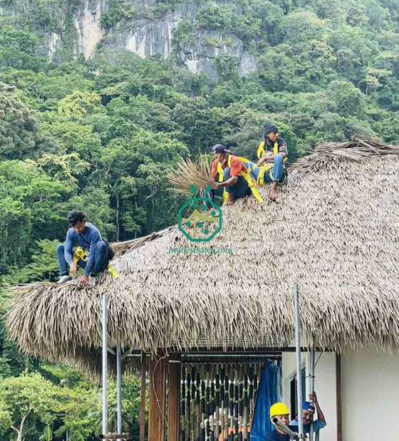 Philippines Fireproof Nipa Hut Thatch Roof Construction