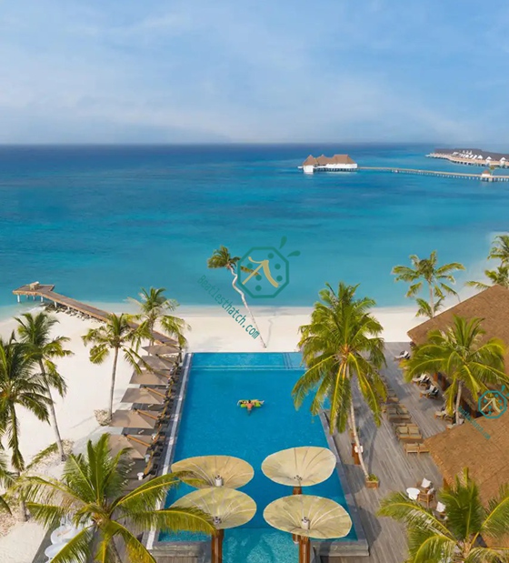 Xiamen Beatles Transforms Meyyafushi Luxury Resort in the Maldives with Premium Synthetic Thatch and Bamboo Matting