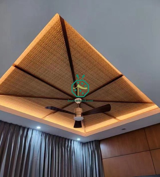 Plastic Bamboo Woven Panel For Home Ceiling Refurnishing